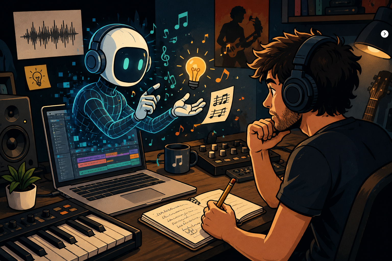 Illustration sur l'intelligence artificielle et la musique